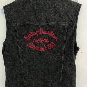 Women’s Genuine Harley Davidson black denim vest